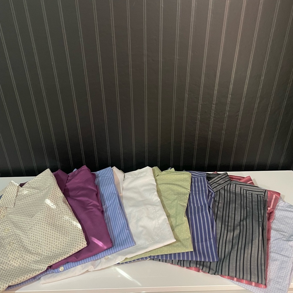 10 Multiple Brands Assorted Men's Dress Shirts (Banana R ,Gucci,Michael Kors)